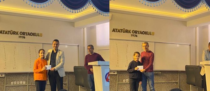 Atatürk Ortaokulu’nda Başarılı Öğrencilere Ödül Töreni